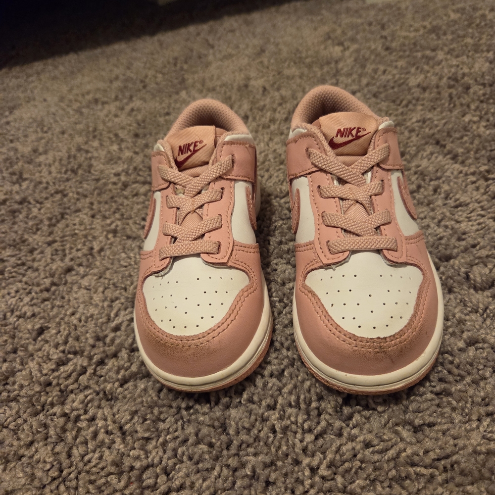 Nike Kids Pink and White Sneakers